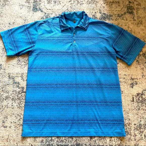 Nike Other - Nike | Golf Mens XL Polo Shirt Bright Blue Black Dot Stripes UPF Short Sleeve